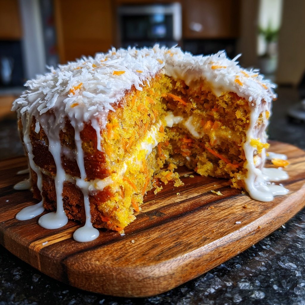 Karottenkuchen Mit Kokosraspeln