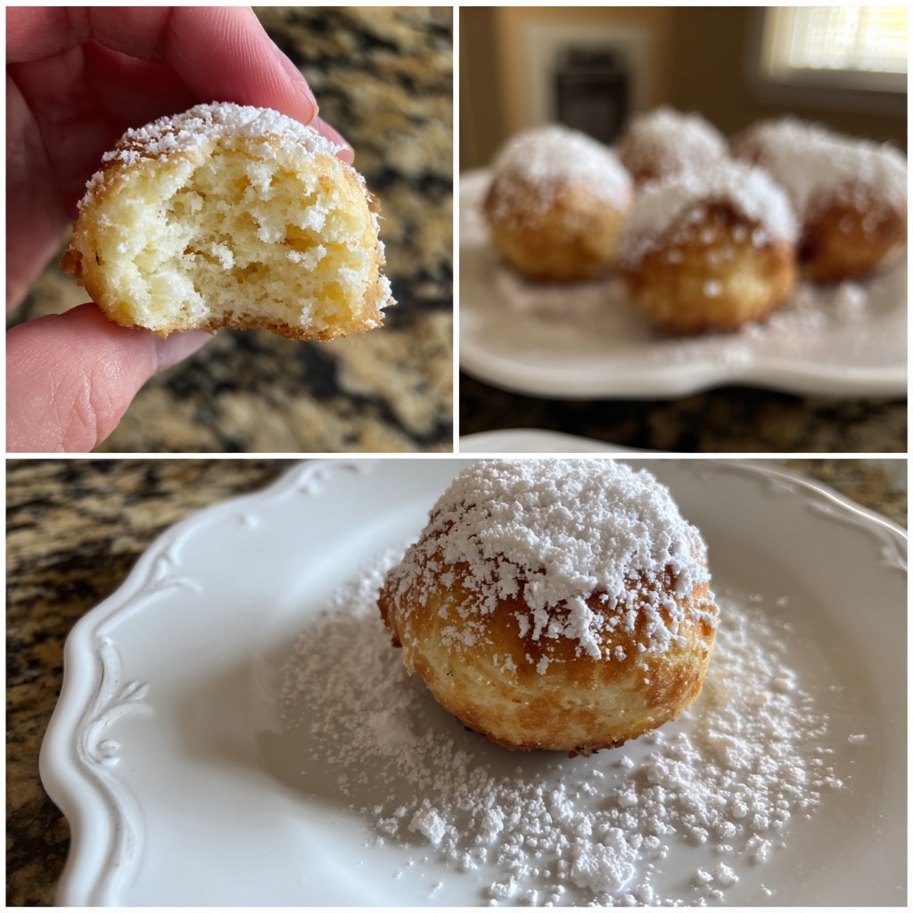 Quarkbällchen mit Vanille und Puderzucker