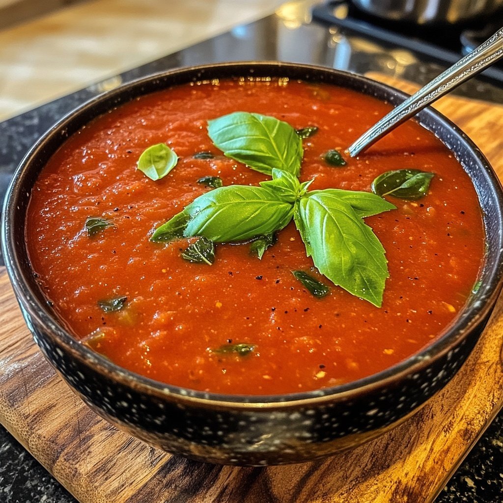Tomatensuppe mit Basilikum