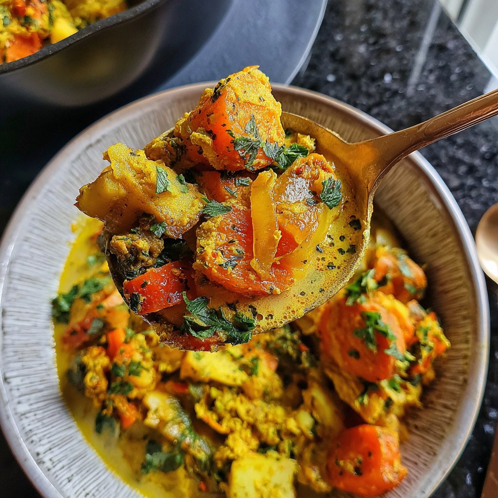 Vegetarisches Abendessen mit Curry