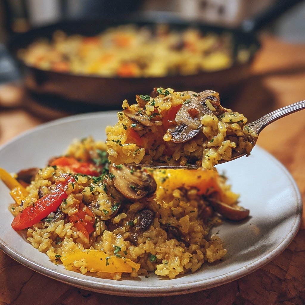 Kalorienarme Reispfanne Mit Champignons