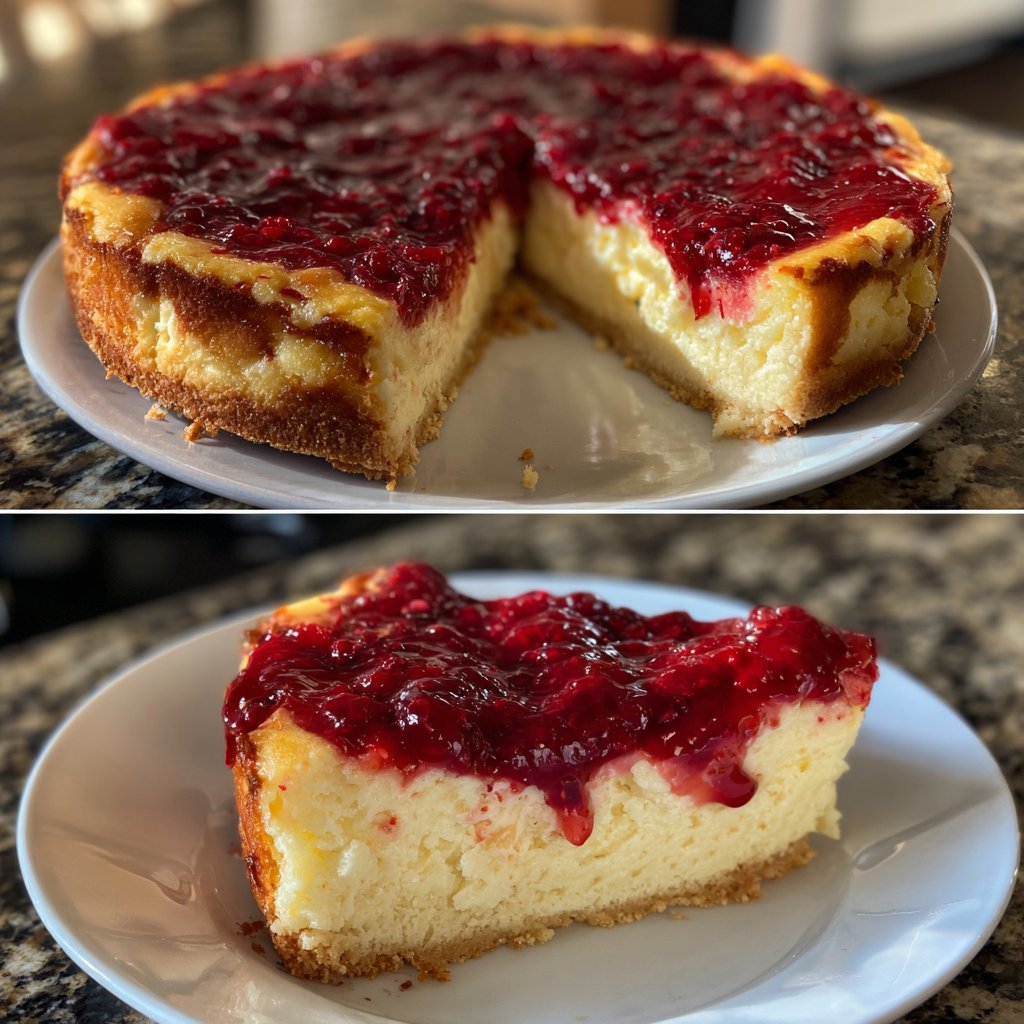 Käsekuchen mit Fruchtspiegel