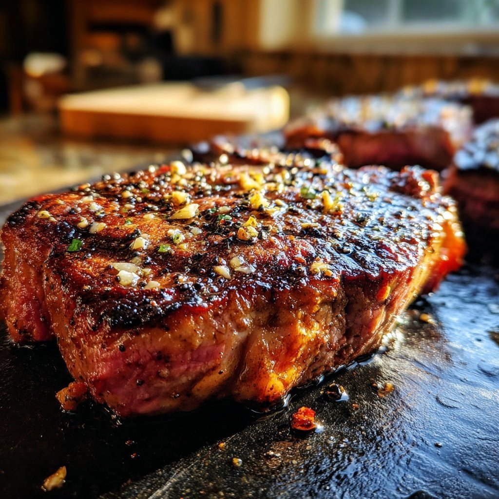 Gegrilltes Steak Mit Knoblauch Pfeffer