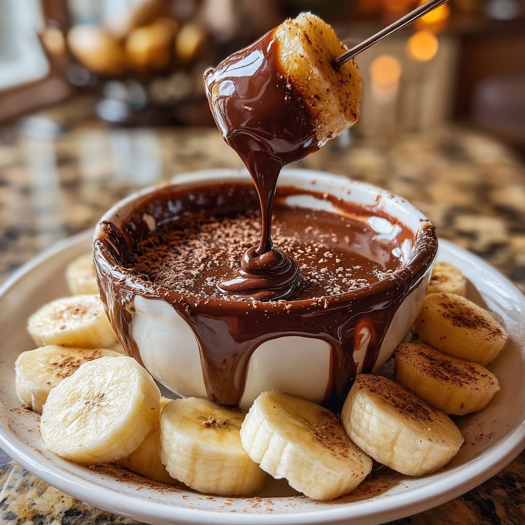 Schokoladenfondue mit Banane
