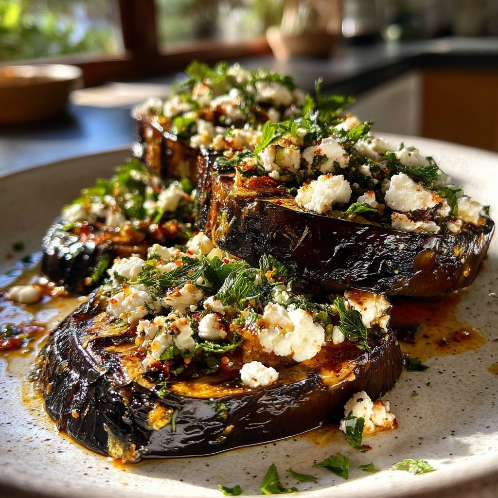 Gegrillte Auberginen Mit Feta