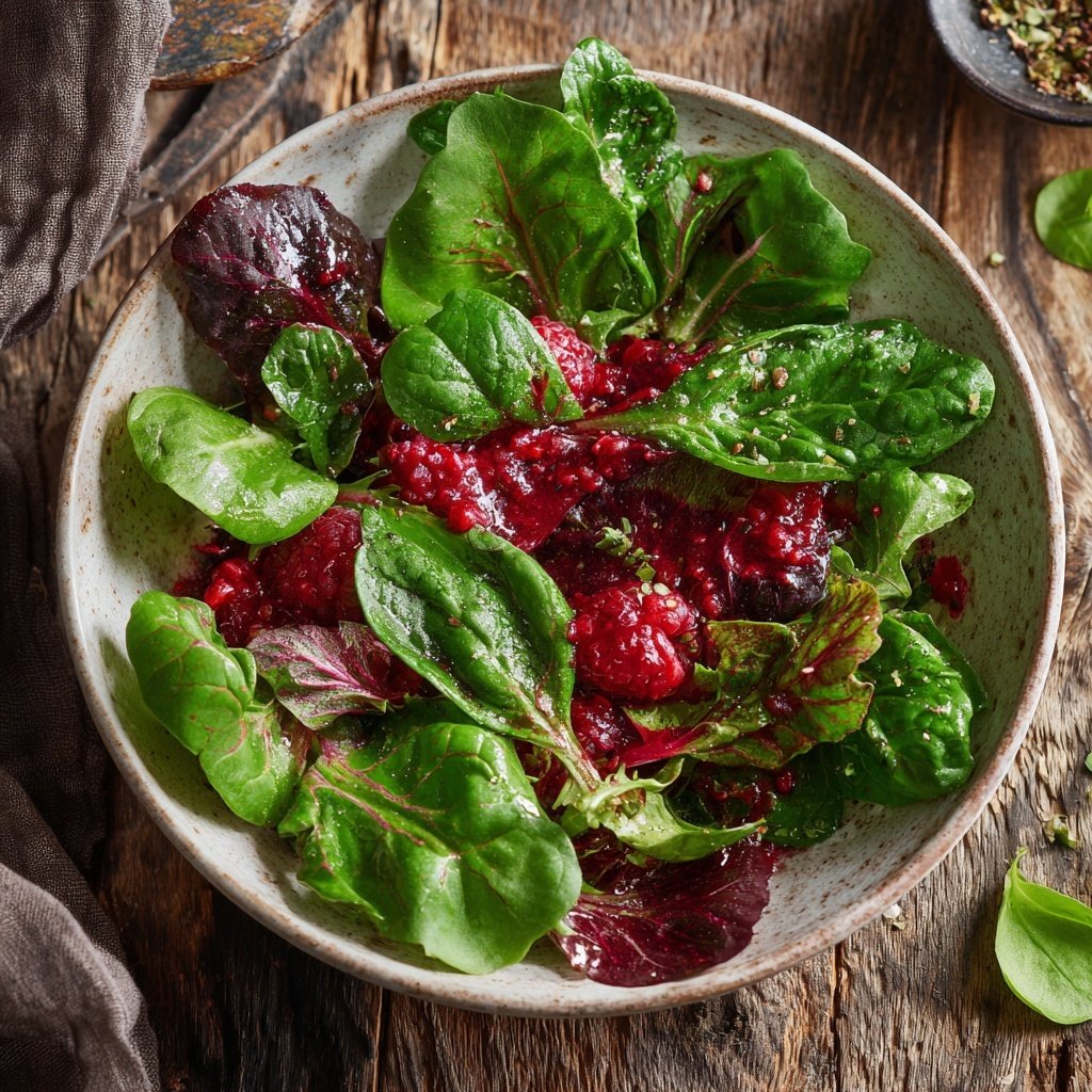 Rucolasalat mit Himbeerdressing