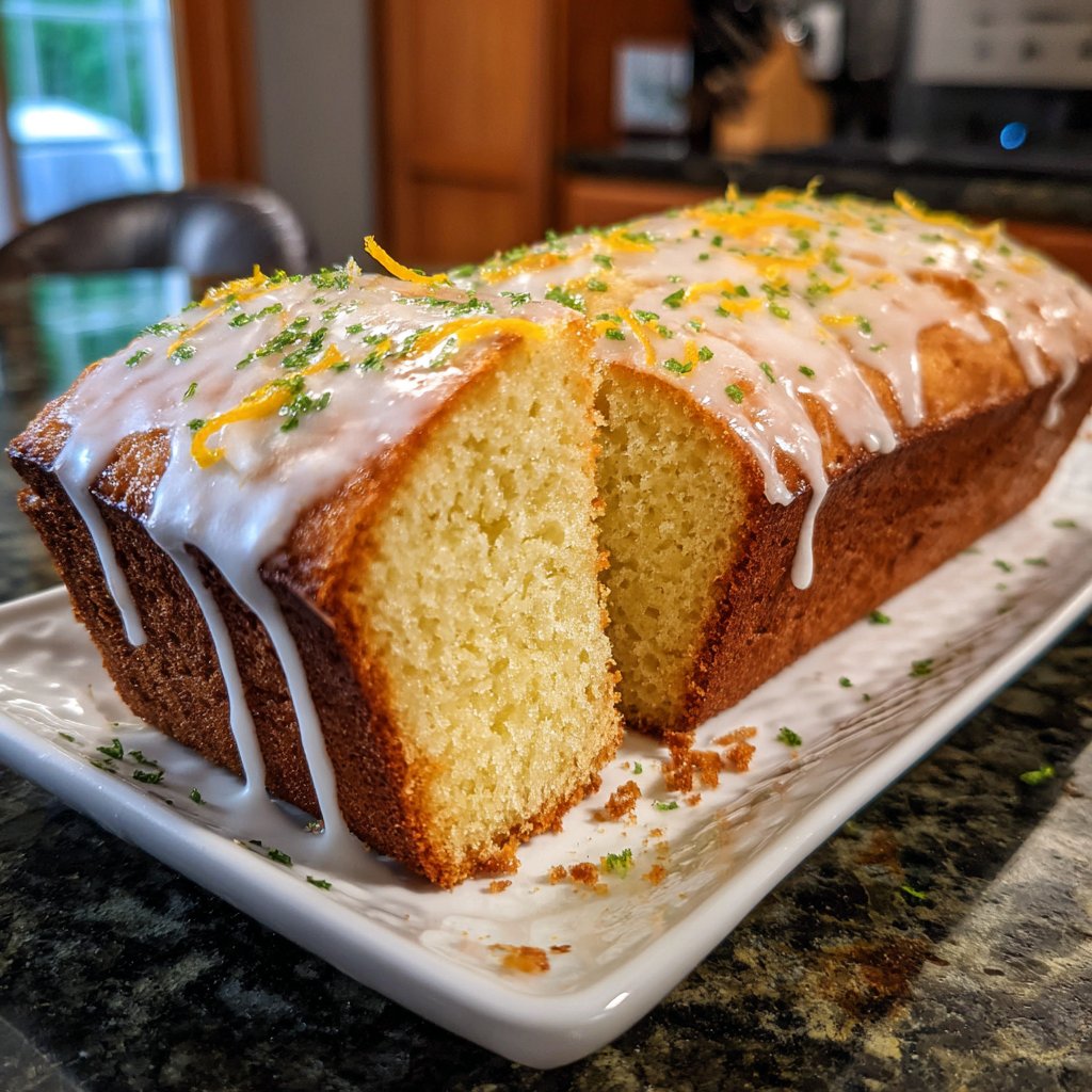 Klassischer Zitronenkuchen mit Glasur