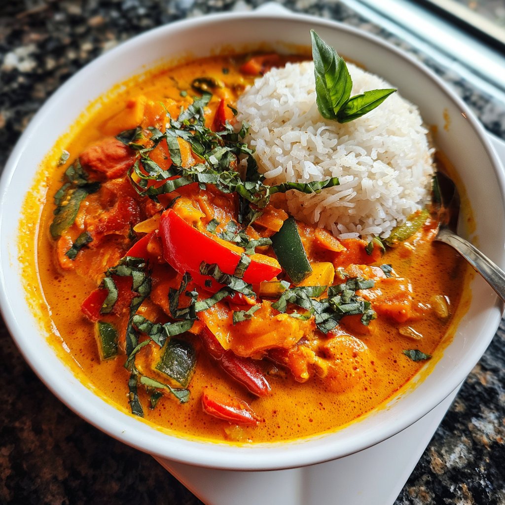 Rotes Thai-Curry mit Gemüse