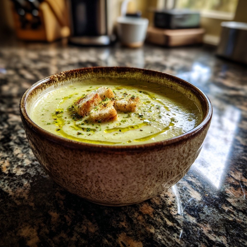 Brokkoli Suppe Mit Zitronen Öl