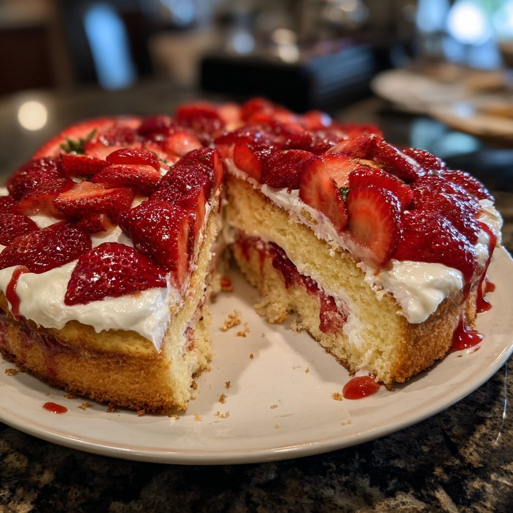 Saftiger Erdbeerkuchen Mit Vanillecreme