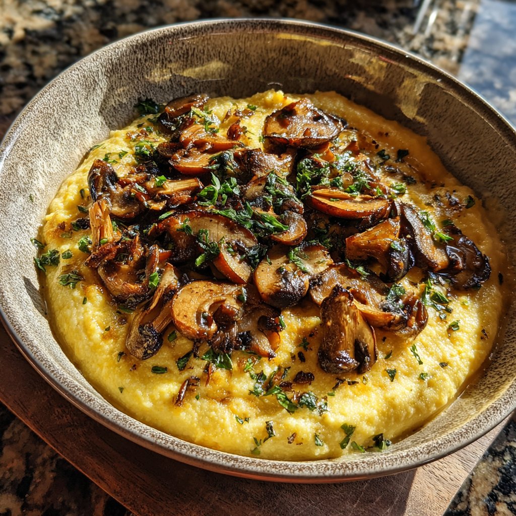 Abendessen mit cremiger Polenta