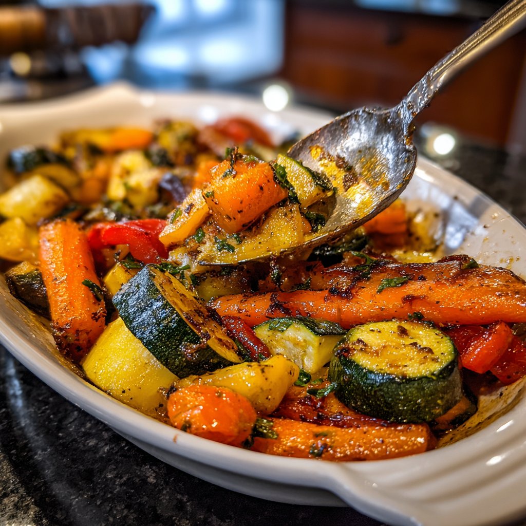 Mittagessen mit Ofengemüse