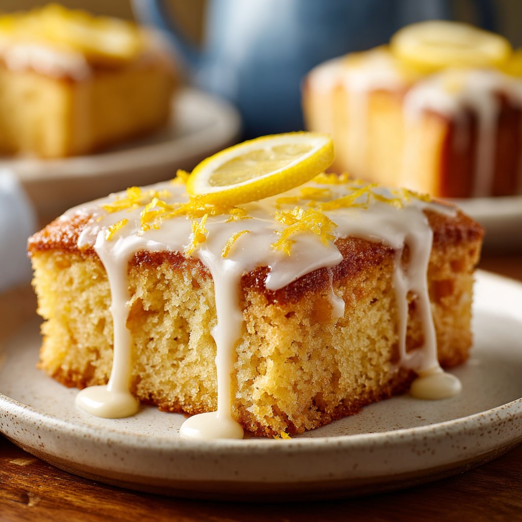Zitronenkuchen mit Frischkäsecreme